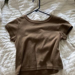 Brown Brandy Melville Ashlyn Baby Tee